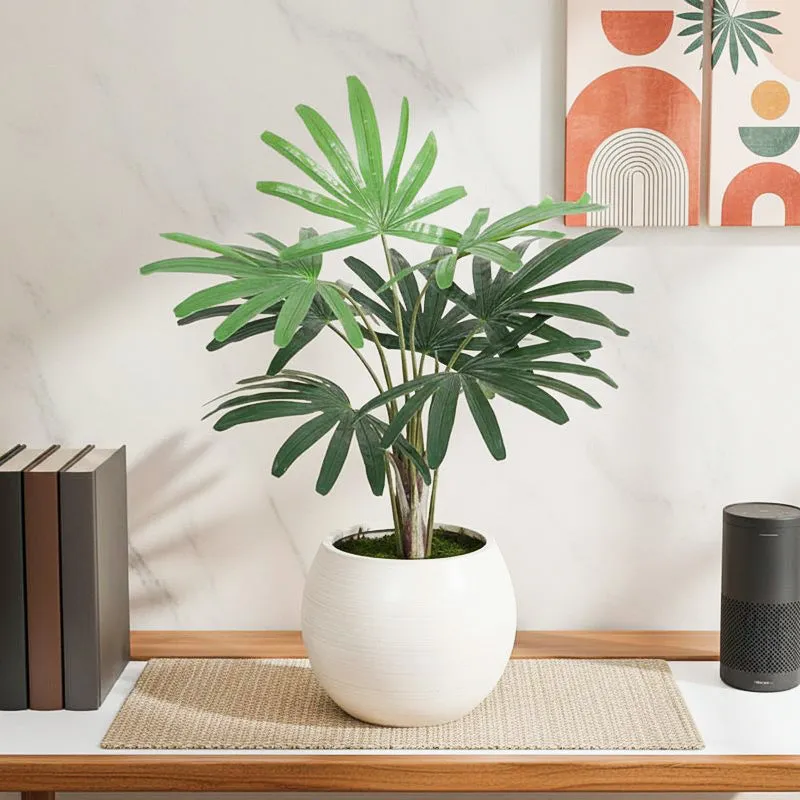 Pureleaf Rhapis Palm Artificial Plant Without Pot - 2.6 Feet media 1