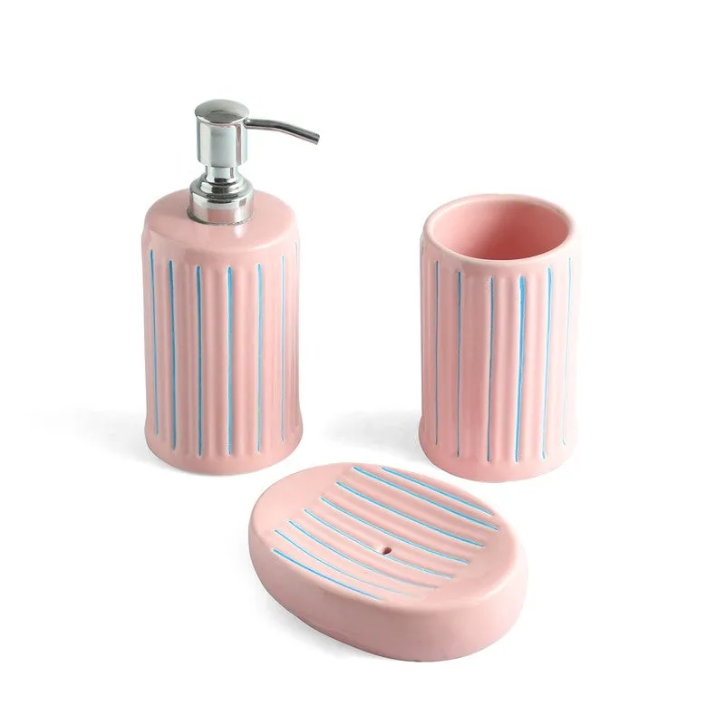 Blush Grove Ceramic Bathroom Set - Three Piece Set media 3