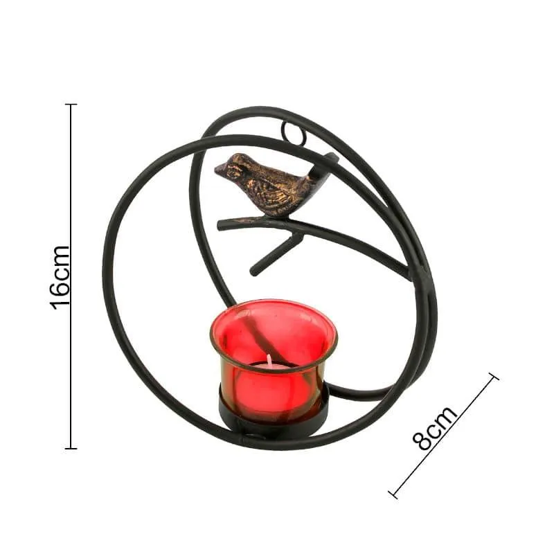 Bird Ring Candle Holder (Red) - Set Of Two media 4