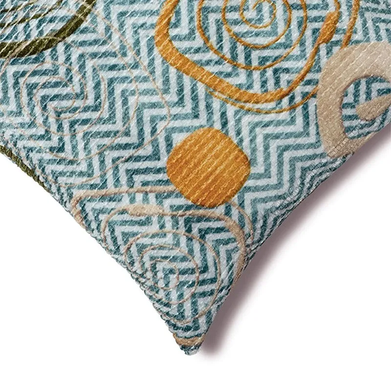 BlossomTrail Cushion Cover (Teal) - Set Of Two media 4