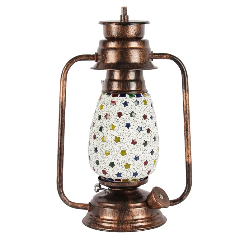 Divyara Mosaic Lantern Iron Table Lamp - Multicolor media 5