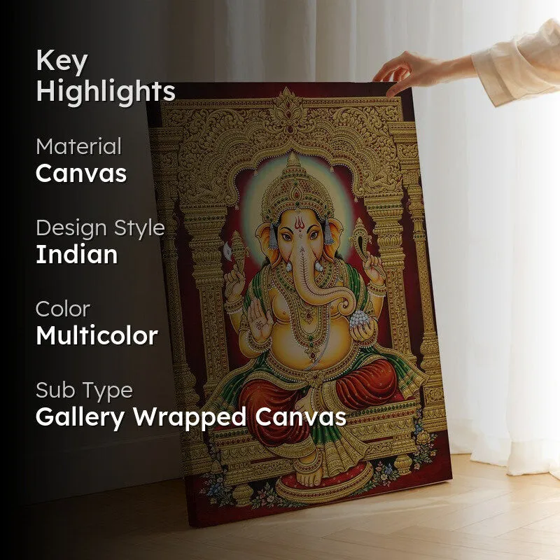Ganesha Blessing Canvas Wall Art & Paintings media 2