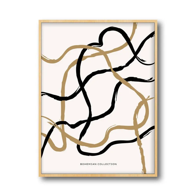 Measured Curve Canvas Wall Painting With Brown Frame media 3