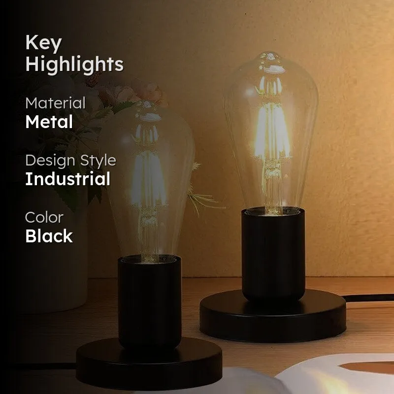 Lumos Bare Metal Table Lamp (Black) - Set of Two media 2