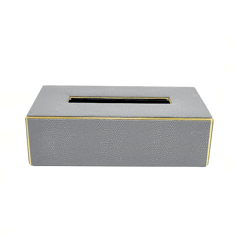 Tisquo Edge Faux Leather Tissue Box - Grey media 3