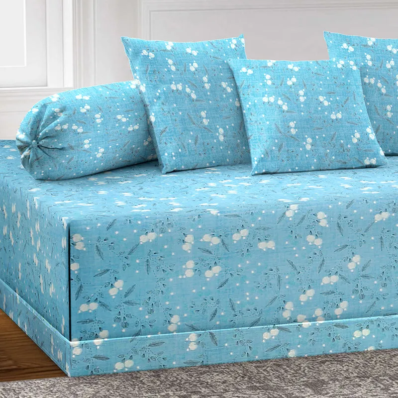 Flecks in Blue Diwan Set - Six Piece Set media 3
