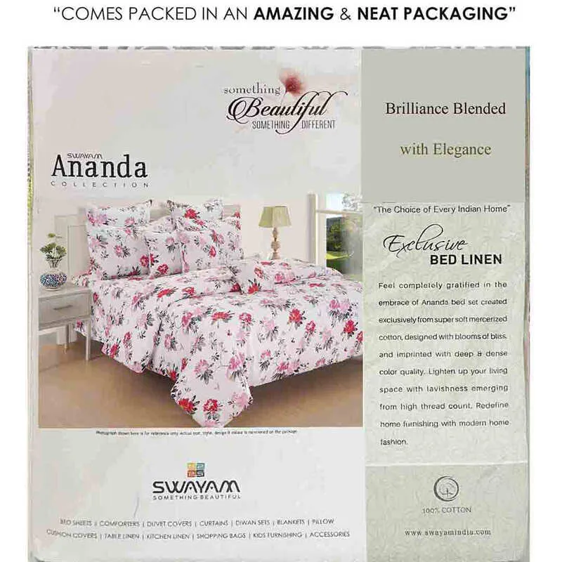 Swayam Ruvo Rosa Cotton Bedsheet (Pink) - 200 TC media 8