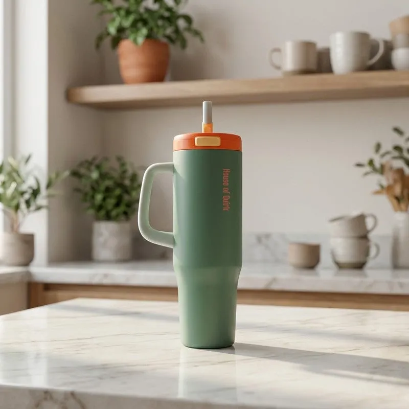 AuraGrip Stainless Steel Tumbler (1200 ML) - Olive Green media 1