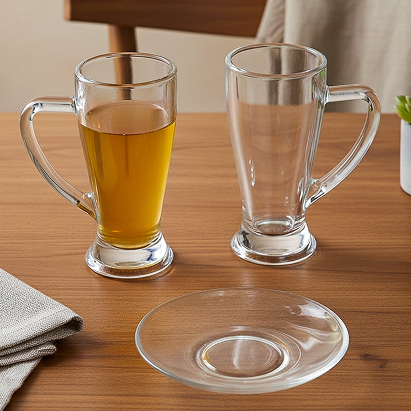 Syra (250 ML Each) Beer Glass & Snack Plate Combo - Three Piece Set