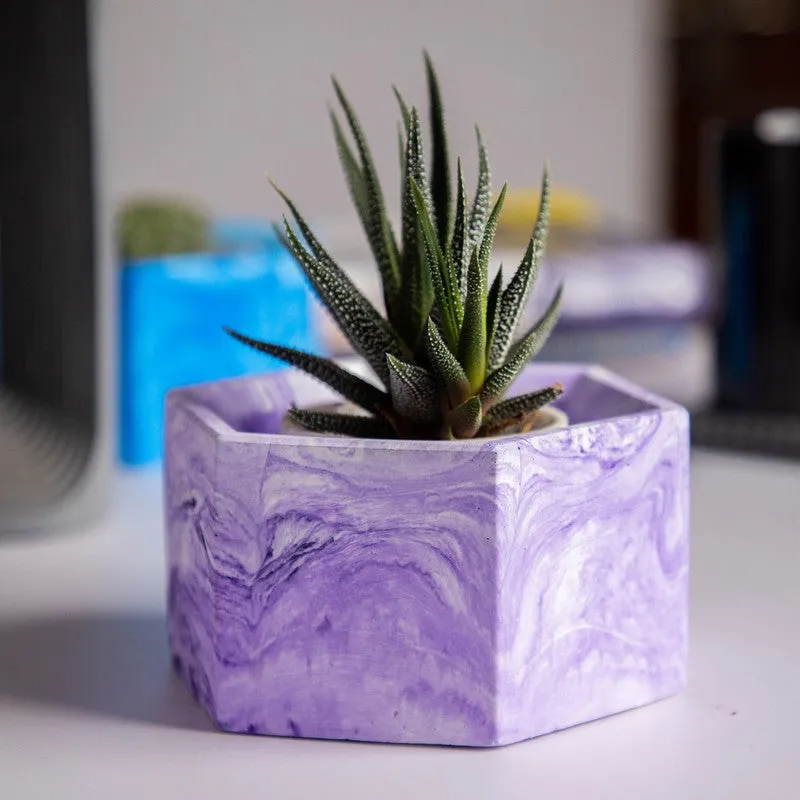 Mixona Concrete Planter - Purple media 2