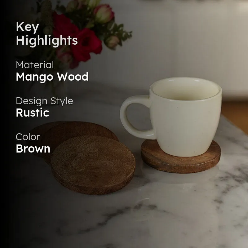 Barkbase Mango Wood Coaster - Set Of Four media 2