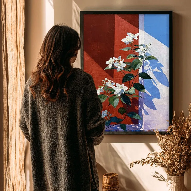 Scarlet Petals Canvas Wall Painting - Black Frame media 4