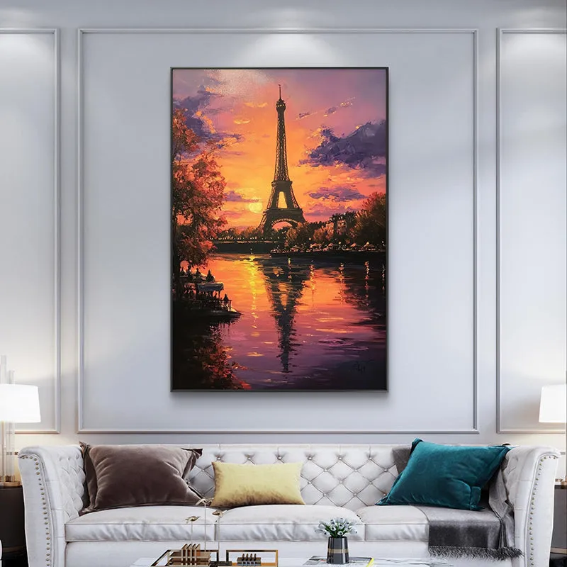 Eiffel Sunsets Wall Painting media 4