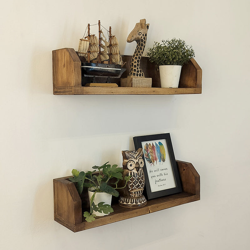 Urbanique set of 2 Wooden Wall Shelf Organiser media 4
