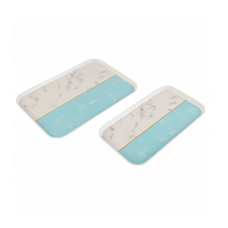 Glace Blue Melamine Serving Tray - Set Of Two media 3