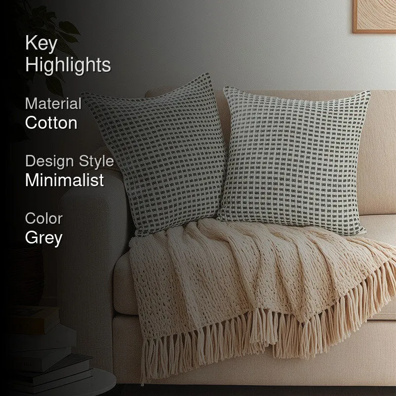 Thalor Whisper Cushion Cover (Grey) - Set Of Two media 2