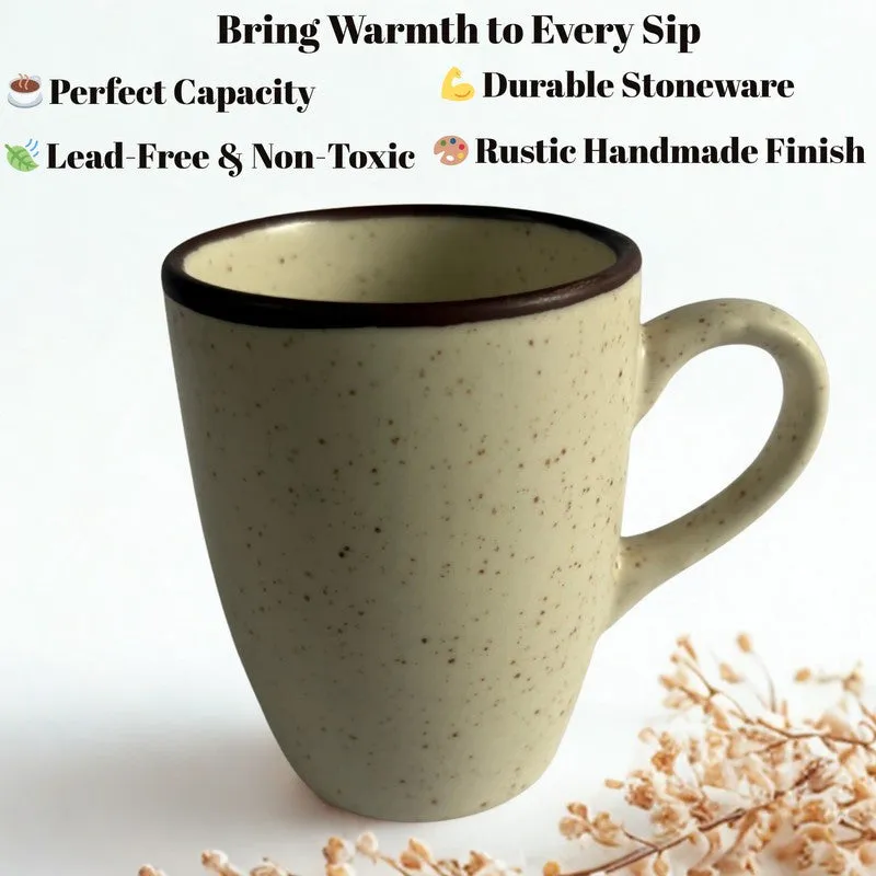 Ceramic Ceramic Coffee Mug (300 mL Each,Beige) - Set Of Two media 6