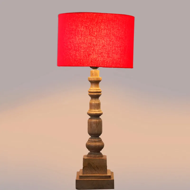Cotin I Arbor Wooden Table Lamp - Red,Brown media 4