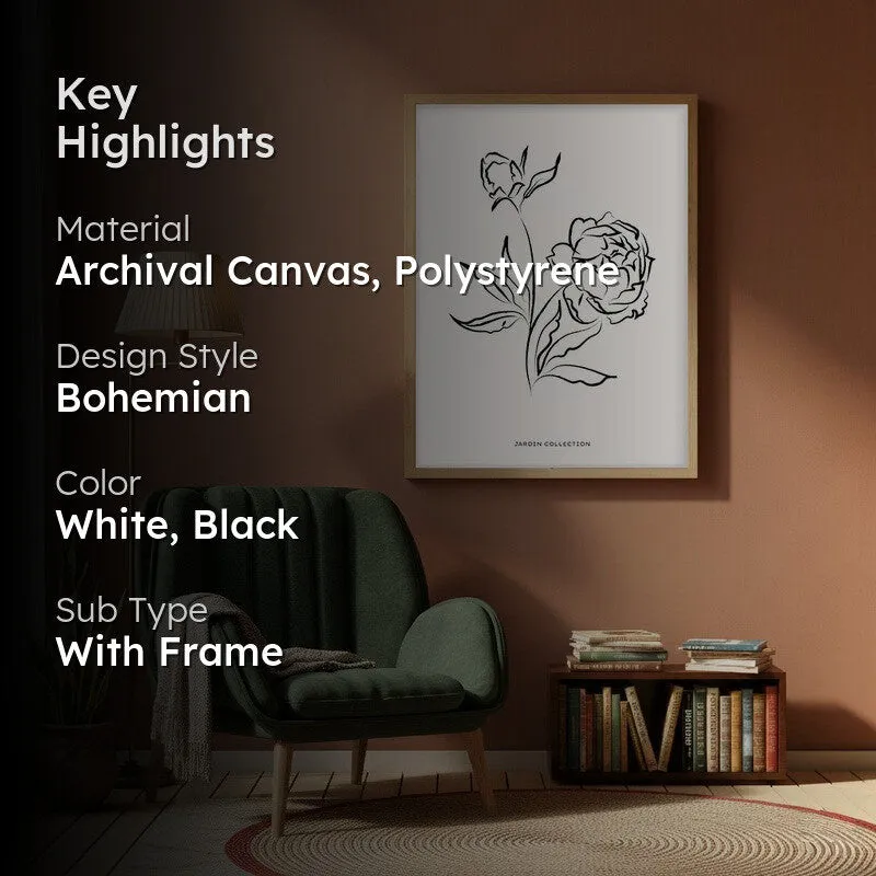 Petalum Canvas Wall Painting With Brown Frame media 2