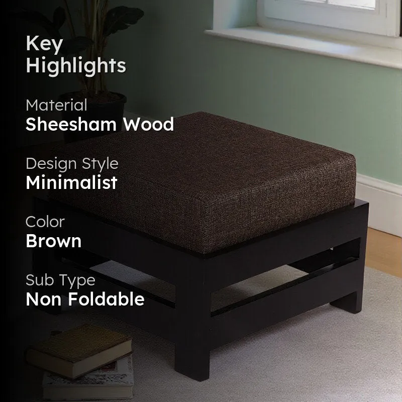 Naxor Sheesham Wooden Bench with Stool (Brown) - Two Piece Set media 2