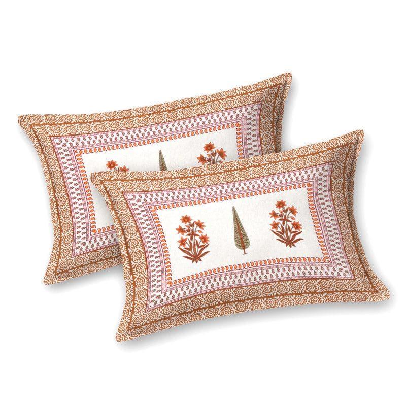 Amrutha Ethnic Printed Cotton Bedsheet (Pink) - 140 TC media 5