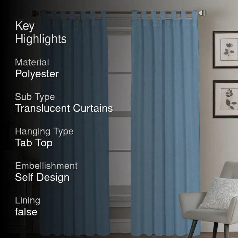Esme Tab Top Medium Width Curtain - Sky Blue media 2