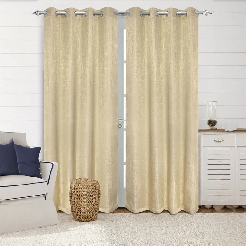 Saral Home Auriel Room Darkening Curtain (Beige) - Set Of Two media 1