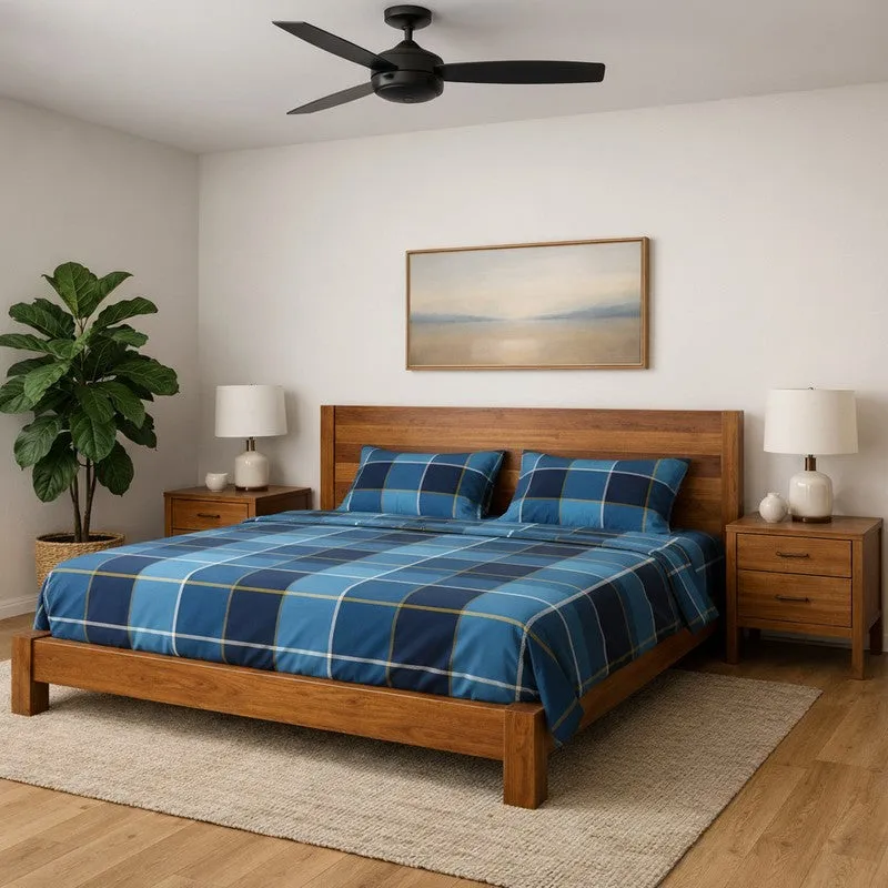 Big Checks Microfiber Bedsheet - 140 GSM media 1