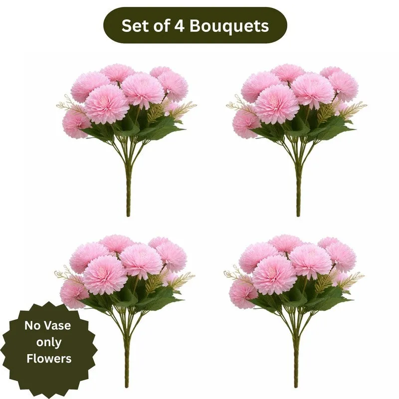 Florisse Artificial Hydrangea Flower (Pink) - Set Of Four media 6