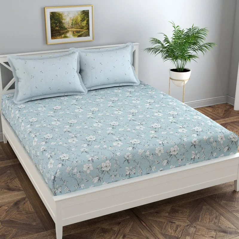 Petal Dream Cotton Fitted Bedsheet - 180 TC media 1