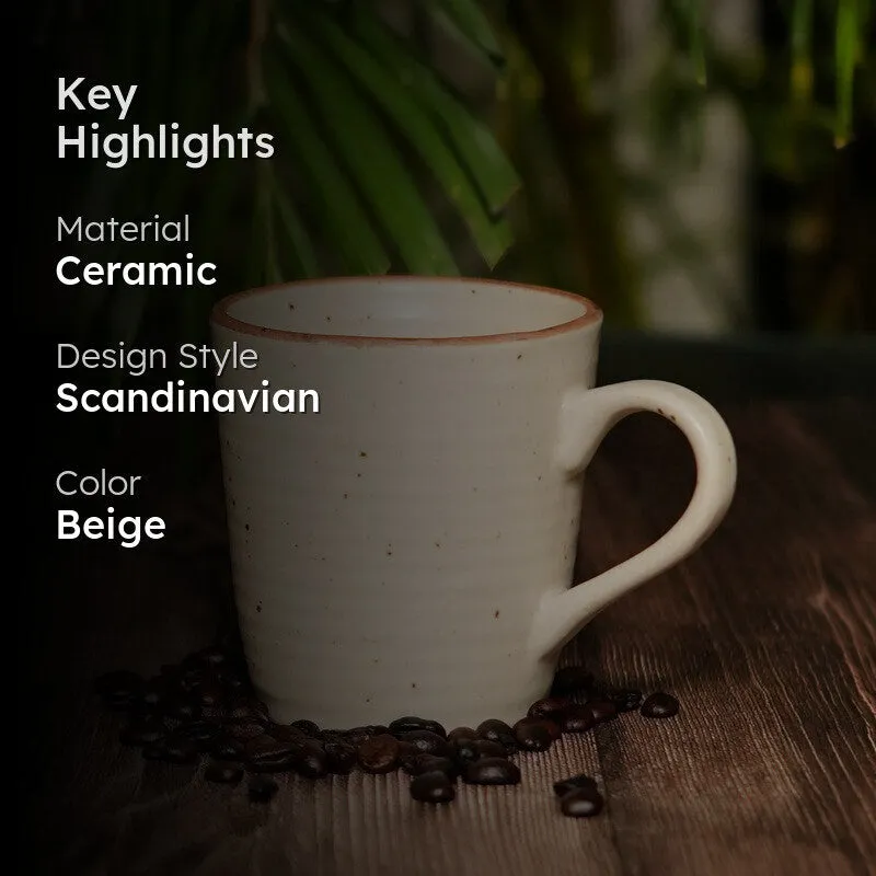 Ceramic Ceramic Coffee Mug (300 mL) - Beige media 2