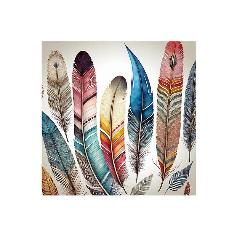 Colorful Boho Feathers Wall Painting media 4