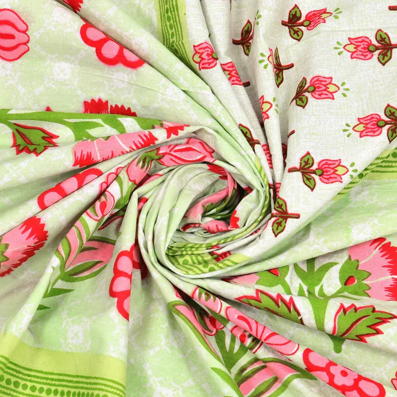 Rangrez Rosette Cotton Bedsheet (Green) - 180 TC media 8