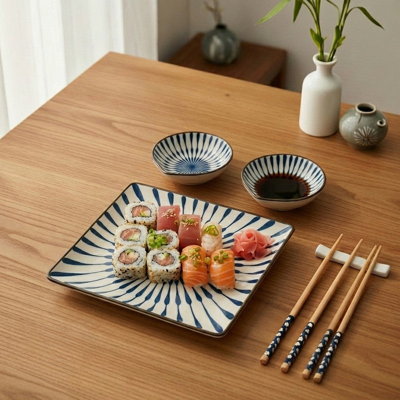 Table Charm Ceramic Dinner Set (70 mL Each) - 7 Piece Set
