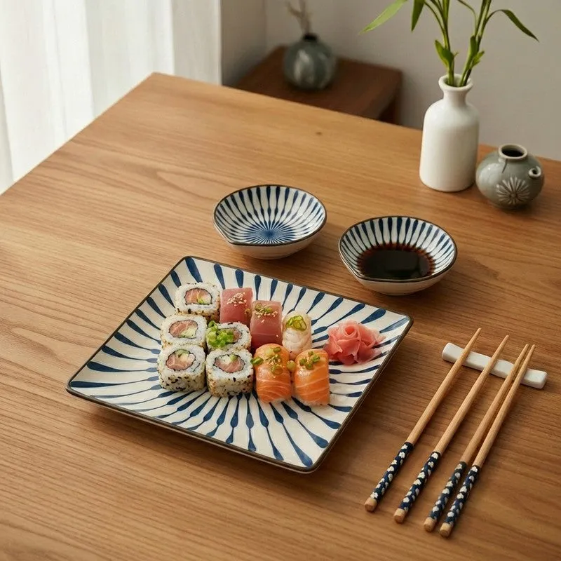 Table Charm Ceramic Dinner Set (70 mL Each) - 7 Piece Set media 1