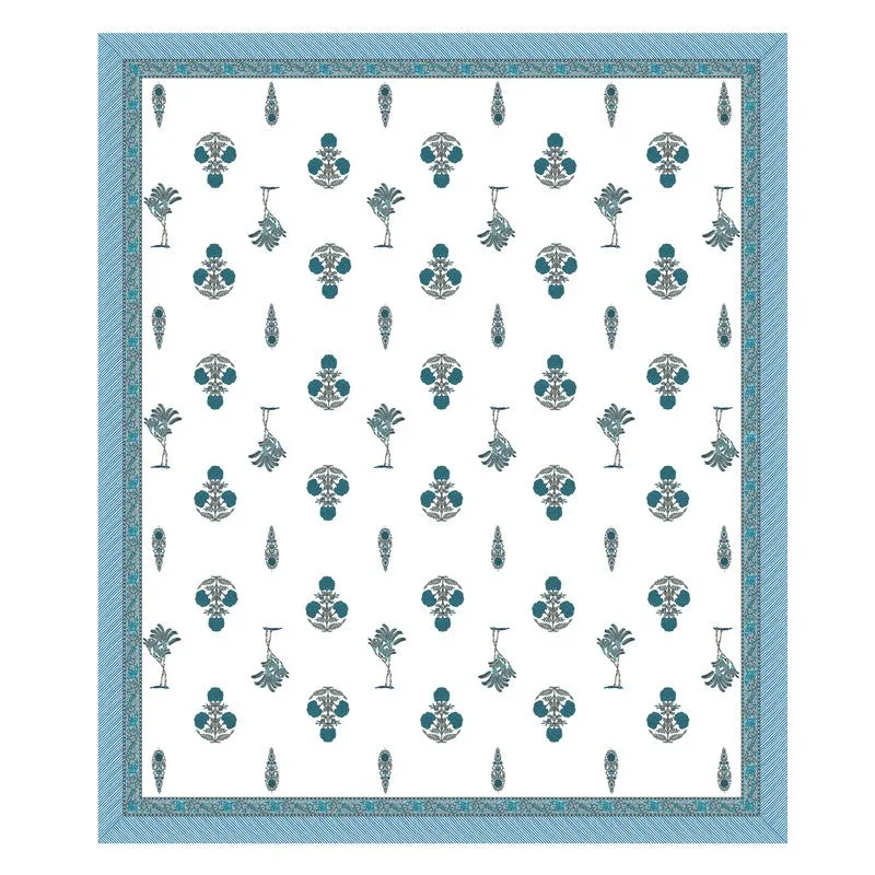 Ethnic Aura Cotton Bedsheet (Blue,White) - 120 TC media 4