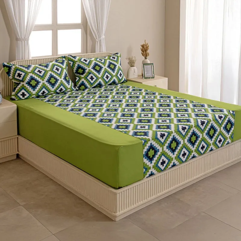 Swayam Green Grandeur  Cotton Bedsheet (180 TC) - 180 TC media 3
