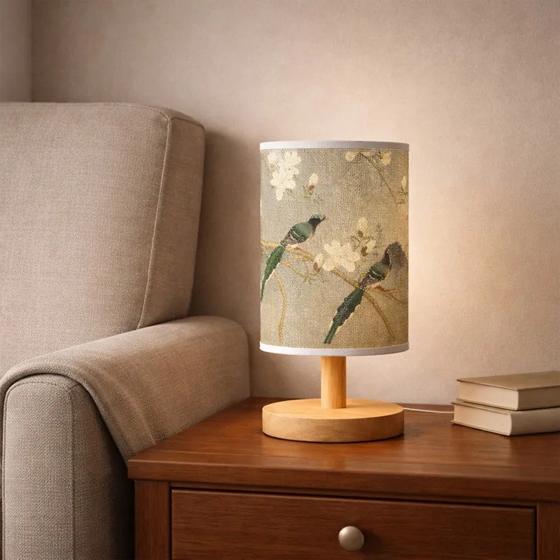 Artistic Bird Jute & Wooden Table Lamp - Green media 6