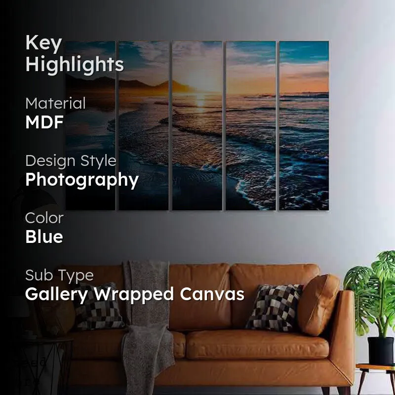 Waves Wall Art - Set of Five media 2