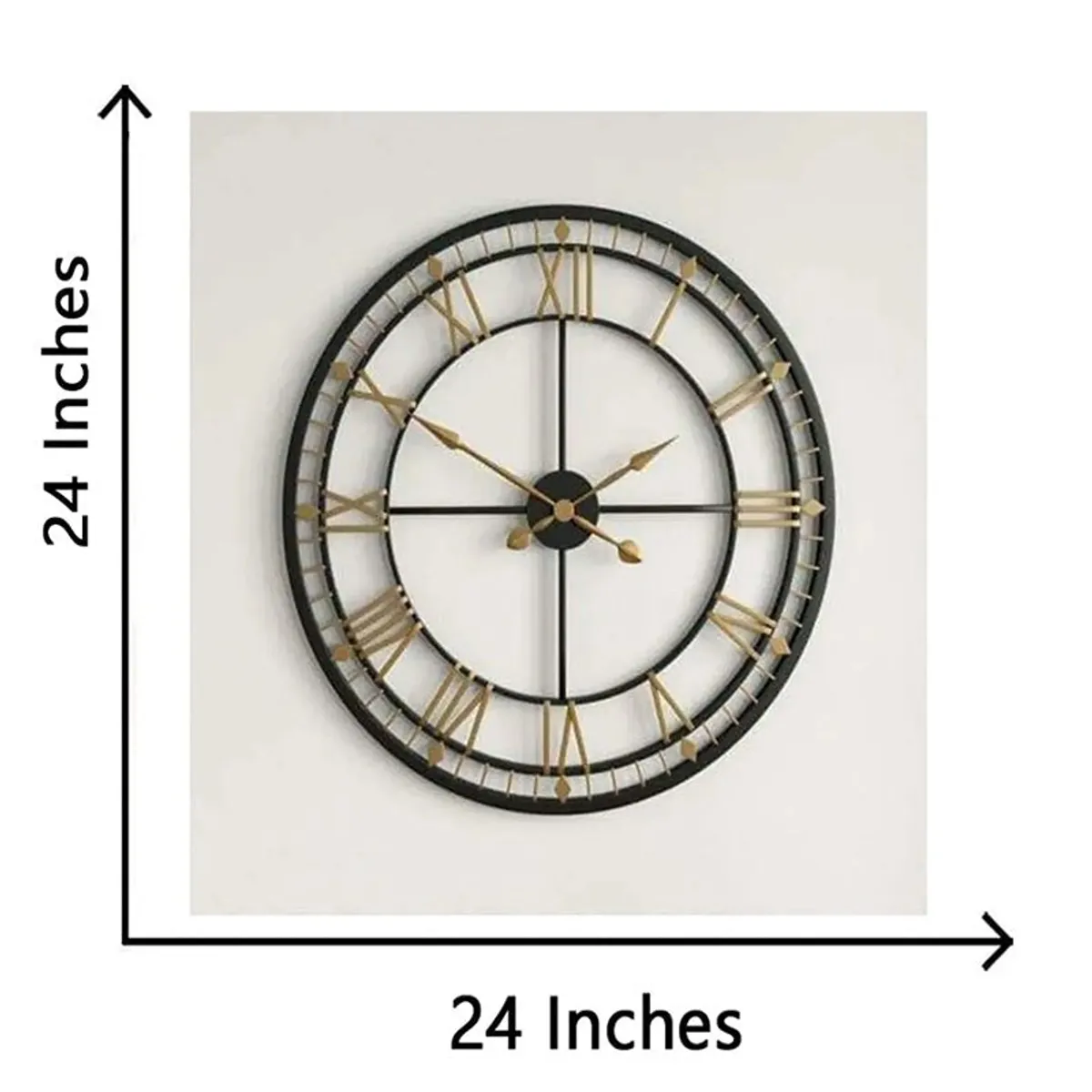 Round wall clock shown with 24 inch height and width markers