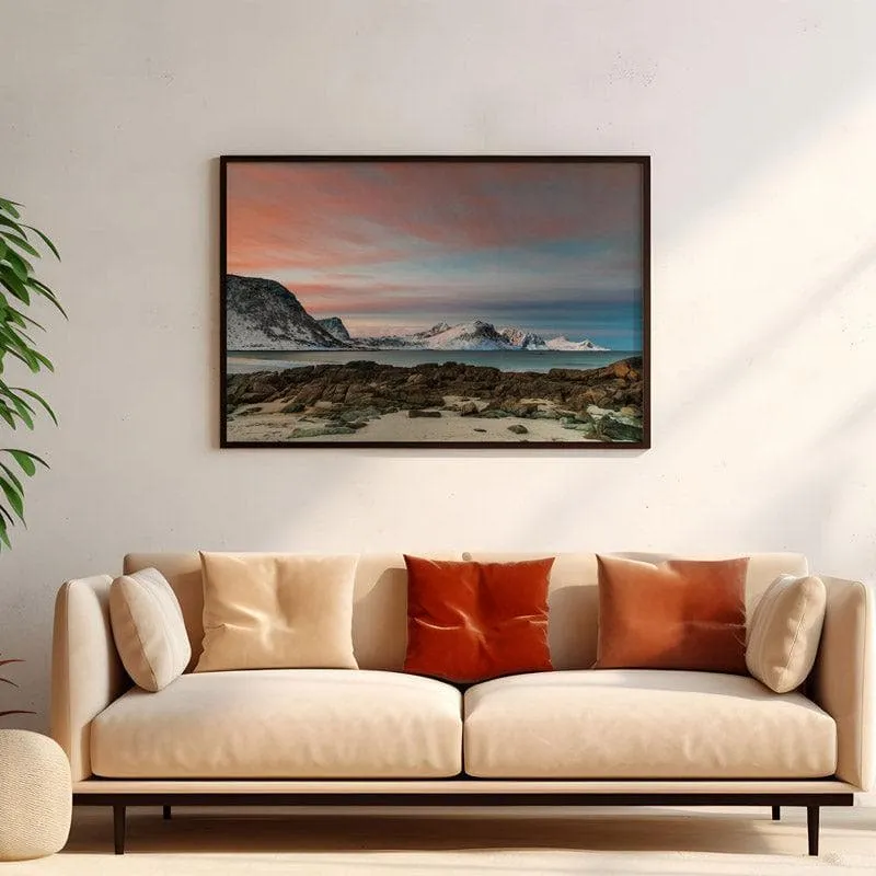 Winter Dawn Canvas Wall Painting - Black Frame media 4