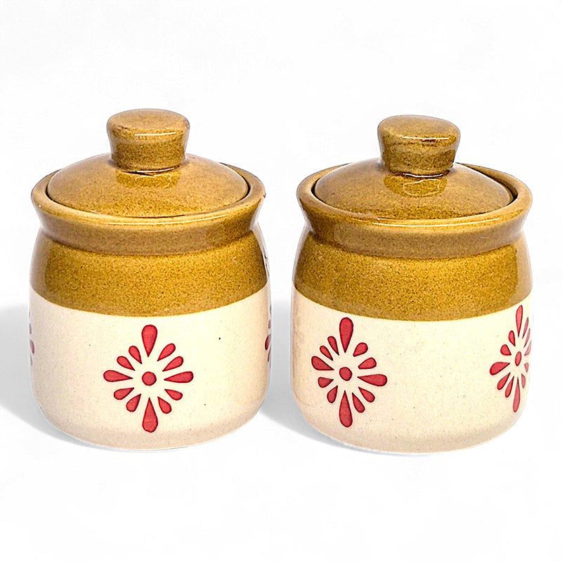 Ethnika Bharni Ceramic Jar (100 mL Each) - Set Of Two media 7