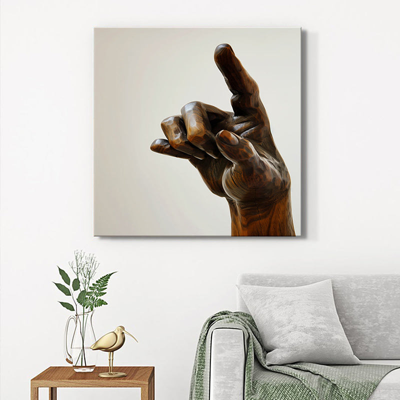 Wooden Hand Wall Painting