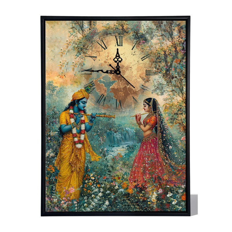 Shyama Sakhi Wall Art With Clock media 6