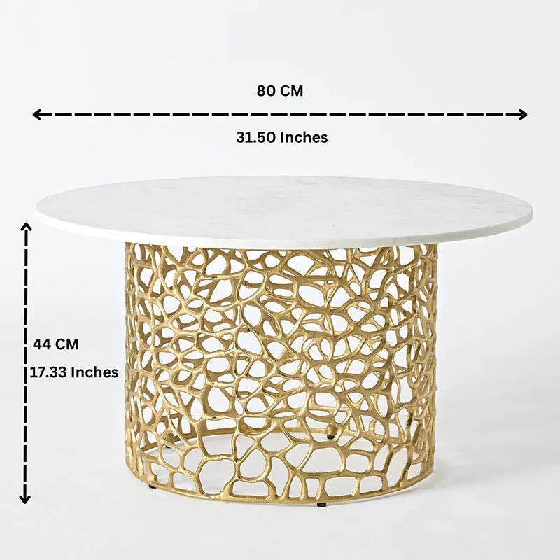 Intrica Fat Aluminum Center Table - Gold media 8
