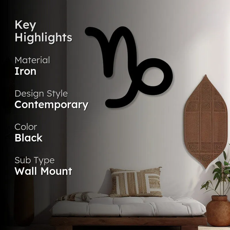 Capricorn Zodiac Sign Black Iron Wall Accent media 2