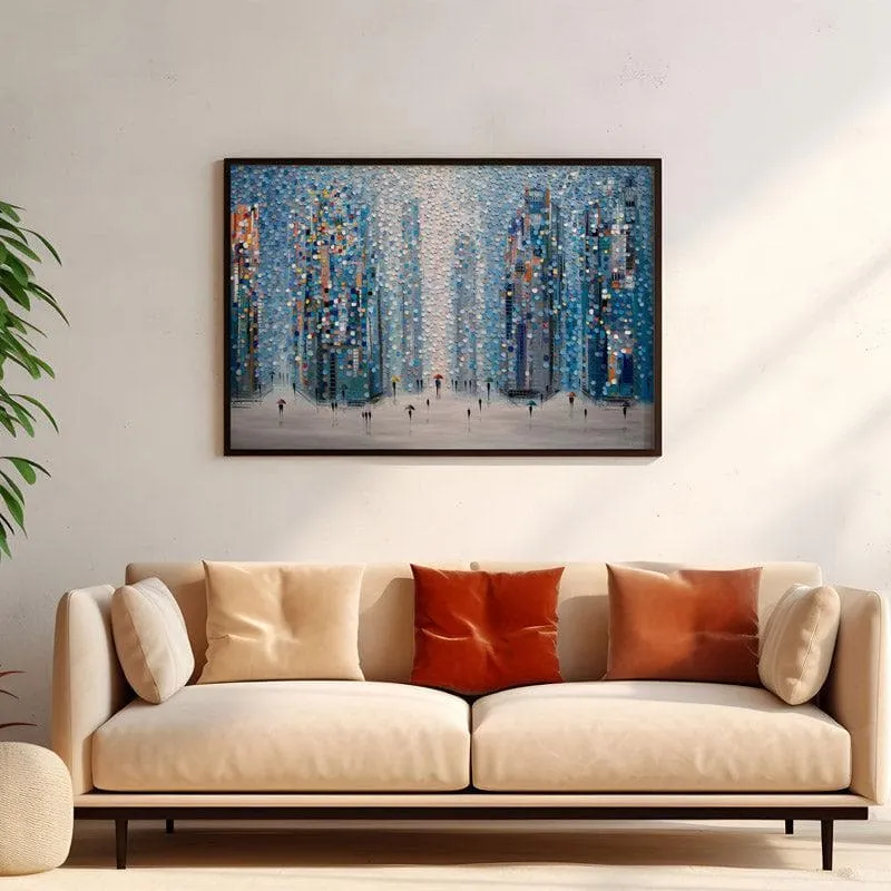 Metropolitan Dreams Canvas Wall Painting - Black Frame media 4
