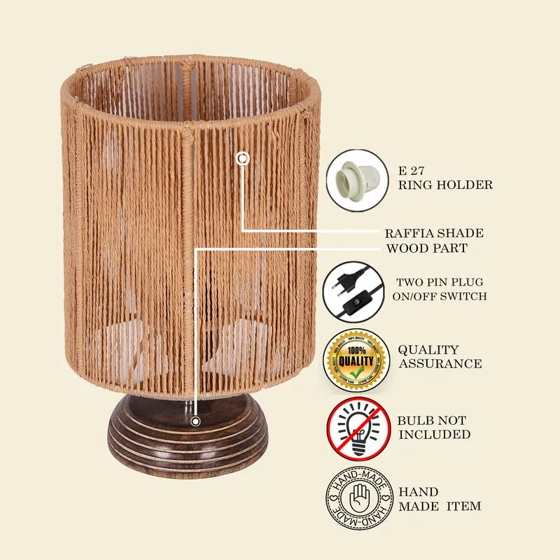 Luma Nest Wooden Table Lamp - Brown,Beige media 5