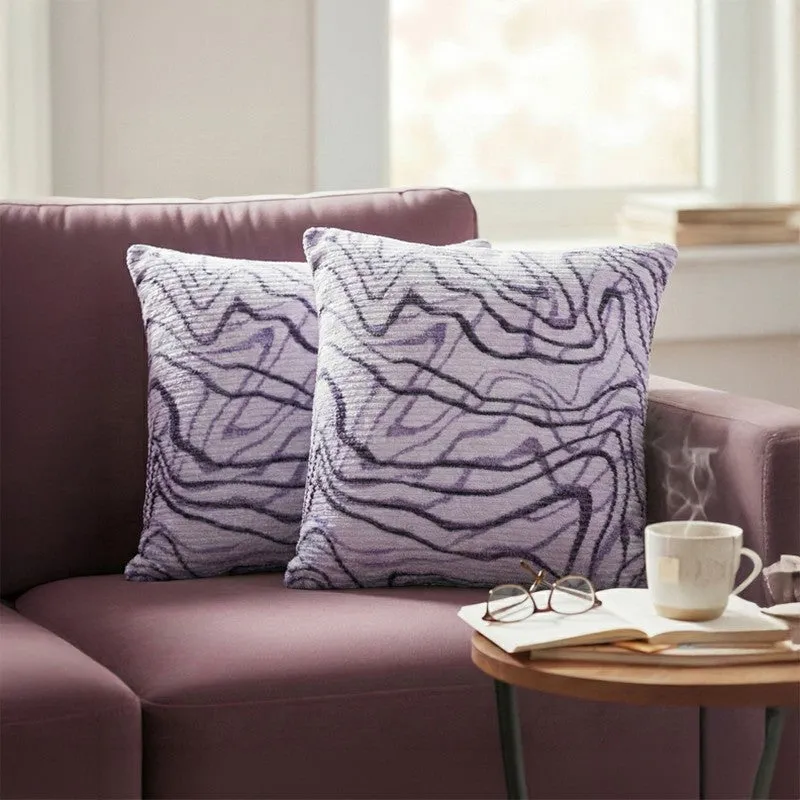 LiquidFlow Cushion Cover (Lilac) - Set Of Two media 1