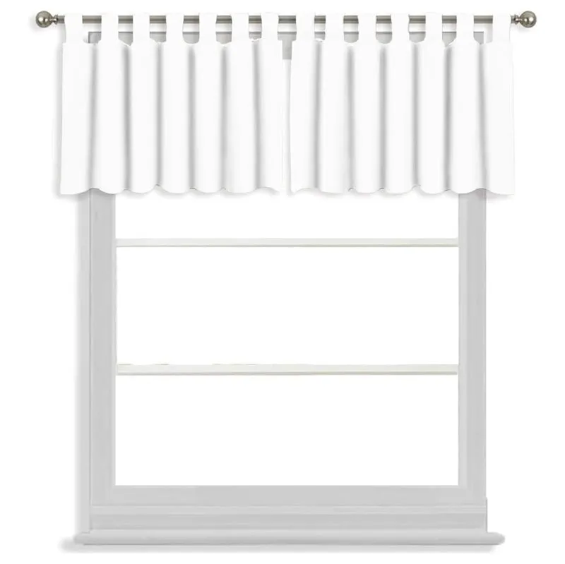 Tab Tale Flat Curtain Valance (White) - Set Of Two media 3